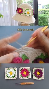 Amazing crochet flower hat #crochet | Chompu Handicrafts