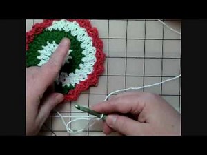 Easy Video Crochet Pinwheel Christmas Coasters - Part 1