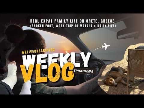 Vlog #8 Living in Crete: Back Home And Then Bad News | Matala Work Trip & New Car Challenges 🇬🇷
