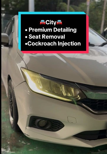 🚘City🚘 • Premium Detailing • Seat Removal •Cockroach Injection #cardetailing #carwashjb #mobileautodetailingjb #doortodoorservice #detailingjohorbahru