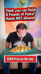 4.3K views · 34 reactions | One of the wildest food challenges ever has popped up in Laguna Niguel, California. We're talking about the hands free 8 Pound Pasta challenge at Zesty Olives. Solo finishers could win $500 if they follow the rules. Are you up to the task? #pastalover #noodles #localeats #localfood #foodchallenge #lagunaniguel #oc #toomuch #handsfree #carbs #cheatmeal #roadtrips #travels #eatingshow #mukbang #eatingchallenge #foodfinds #supportlocal | Freak Eating | Facebook