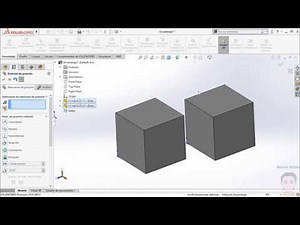 Cinemática de dos partículas, con aceleración variable, mediante SolidWorks Motion.