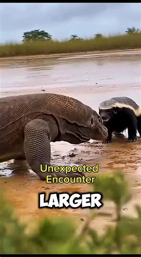Komodo Dragon vs Honey Badger - Who Would Win? #animalbattle #wildlife #shorts