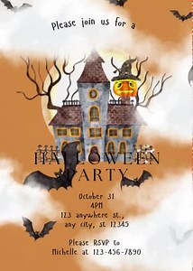 Editable Haunted House Halloween Party Invitation – Printable & Digital Template - Etsy