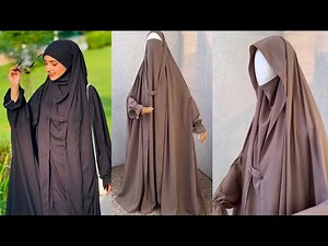 Most trending saudi jilbab cutting and stitching step by step/ jilbab khimar cutting and stitching