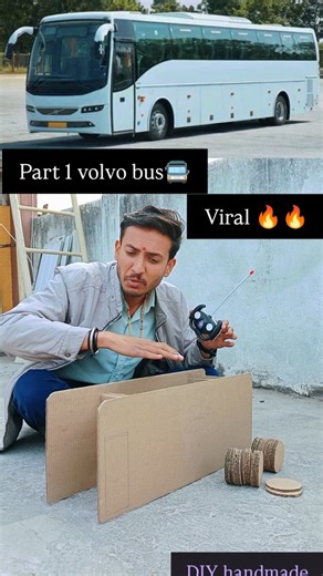 best_cardboard_tutorial on Instagram: "Volvo bus cardboard se Remote control handmade Fully DIY video Making video @harshit_model_makerr #viral #trendingreels #volvobus #reelsinstagram #reelviralvideo❤️instagram"