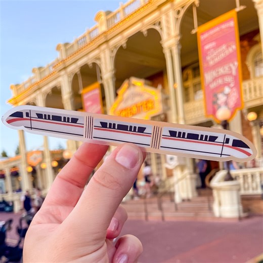 Disney World Stickers - Transparent Red Disney Monorail Sticker | Waterproof Vinyl Disney Stickers Water Bottles Disney Sticker Car Stickers - Etsy