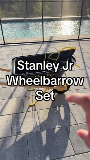This Stanley Jr wheelbarrow gardening set would be the cutest replacement for an Easter basket this year!! #stanleyjr #stanleyjrtools #kidswheelbarrow #kidsgardeningset #easterbasketidea