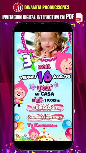 ✅ invitacion interactiva pdf PLIM PLIM rosa