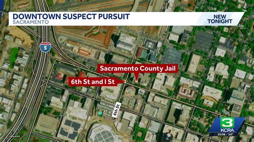 Driver arrested after a police chase in downtown Sacramento that ends at the jail
