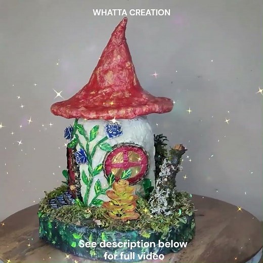 Easy Fairy House DIY Idea from Glass Jar #whattacreation #diycrafts #homemadecreations