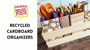 Join Handmade Happy Hour with Cathie Filian and turn old food boxes into cute organizers with upcycled boxes, Mod Podge and scrapbook paper. These are perfect for organizing art supplies, school supplies and craft materials. 💛 Learn more about Mod Podge at plaidonline.com/brands/mod-podge​ 🎨 Watch more Make It With Mod Podge: bit.ly/MakeItWithModPodge 💌 Sign up for our newsletter! plaidonline.com/email-signup | Plaid Crafts