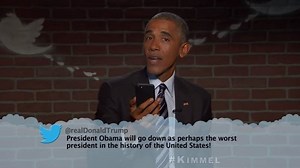 Watch: Obama reads 'mean tweets' -- including one from Trump