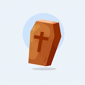 Halloween Sarg Symbol Cartoon Illustration
