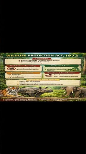 Wildlife Protection Act 1972 Explained | Indian Environment Laws | UPSC & Exams