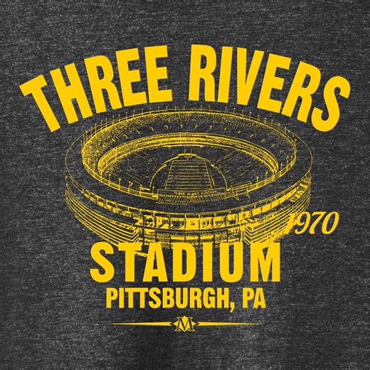 Three Rivers Stadium 1970s Triblend Tee - Pittsburgh Football Shirt - Etsy