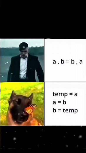 swapping two numbers #coding #programming #javascript #python