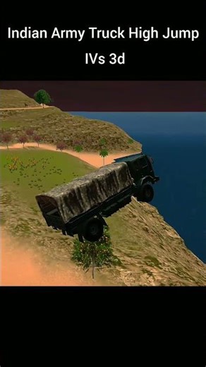 Indian Army Truck High Jump In IVs 3D 😱🔥 | Army Truck Extreme Jump #shorts