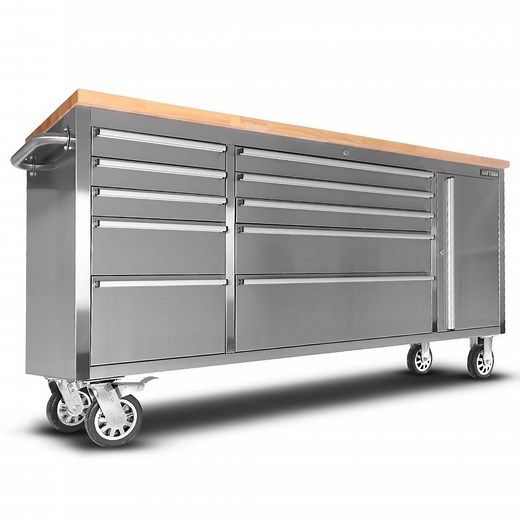 Daytona D72SWB 1828mm (72") Stainless Steel 10 Drawer Work Bench Tool Trolley