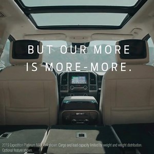 2.7M views | Up to 121 cubic feet of cargo space and best-in-class third row legroom. The Ford Expedition. Built To Be a Better Big. 2019 Expedition Platinum MAX 4x4 shown. Optional feature shown. Cargo and load capacity limited by weight and weight distribution. Class is Extended Utilities based on Ford Segmentation. | Ford Motor Company | Facebook
