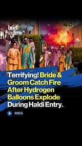 Viral Wedding Trend Turns Nightmare: Hydrogen Balloons Explode During Delhi Haldi Entry. A wedding celebration in Delhi took a horrifying turn when a couple’s grand Haldi entry went disastrously wrong, hydrogen balloons they were holding burst into flames, leaving both the bride and groom injured. The incident attracted widespread attention after the couple posted a video to Instagram, warning others about how trendy wedding stunts can become dangerous when safety is compromised. In the viral fo