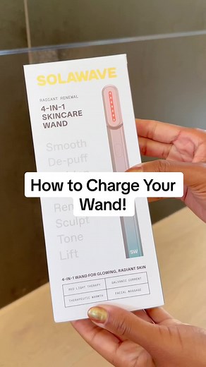 A quick 101 on how to charge your Wand! #solawave #athomeskincare #redlighttherapy #skincaretips
