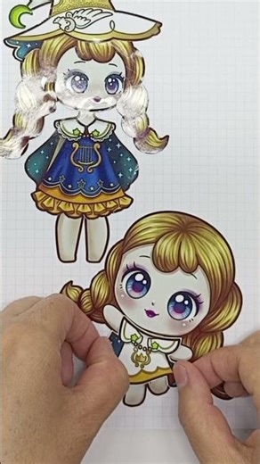 Magical Paper Doll Dress Up: Star Witch Edition! ✨🧙‍♀️​ #handmade #stickers #youtubeshorts