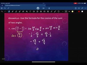 3.2 Sum and Difference Formulas