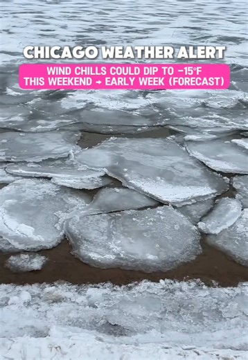 🌡️ Chicago Weather Update Temperatures are trending downward this weekend and into early next week, with daytime highs falling into the single digits and overnight lows near 5°F. Gusty winds are expected to push wind chills as low as –15°F at times, especially overnight and during early morning hours. The coldest stretch is expected late Sunday through Tuesday before gradual improvement later in the week. ❄️ #thingstodoinchicago #chicagowinter #chicagoinfluencer