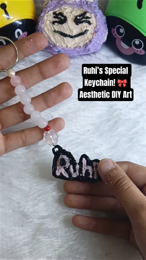 DIY Name Keychain For Ruhi! 💖✨Making a Custom Name Keychain (Wait for the end!) 😍#diy #shorts