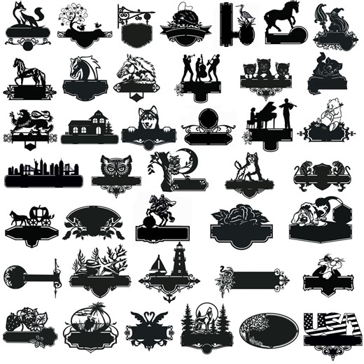 Laser Cut Address Sign Designs: 40 Piece DXF Bundle (digital Download) - Etsy