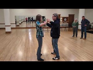 Round Dancing - Two Step - Thru Step in butterfly position with tip on hip rotation.