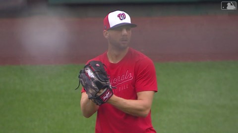 Voth throws during pregame