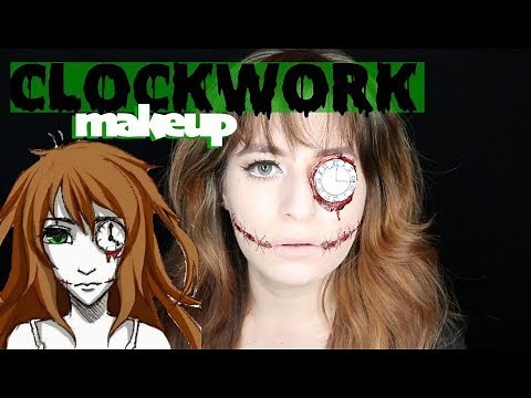 HOW TO CLOCKWORK CREEPYPASTA MAKEUP TUTORIAL FOR HALLOWEEN COSPLAY
