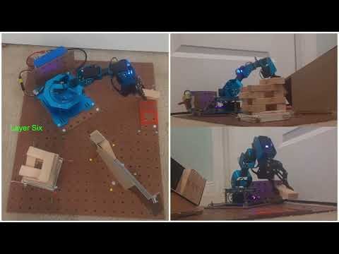 Hiwonder xArm Robot Builds a Structure of Jenga Blocks