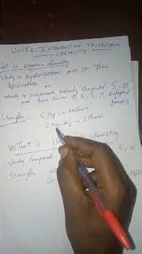 UNIT 1S5 CHEM LESSON1 Organic chemistry and INorganic