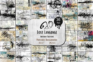 Asemic Writing Art, Abstract Sketch Printable Papers (digital Download) - Etsy