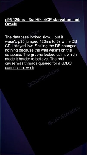 p95 120ms→3s: HikariCP starvation, not Oracle #shorts #main #tech #technology