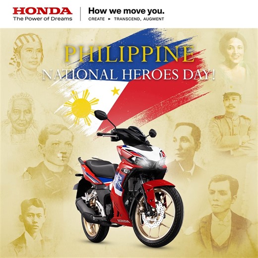 As we celebrate Philippine National Heroes Day, let us remember the power of unity, courage, and resilience that defined our national heroes. Happy National Heroes Day! #NationalHeroesDay2025 #HondaPH #HondaHowWeMoveYou | Honda Philippines, Inc.
