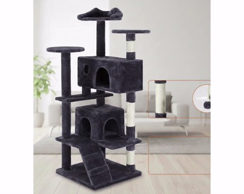54in Multi-level Cat Tree Tower, Sisal Scratching Posts, Condo, Ladder, Plush Toy - Etsy