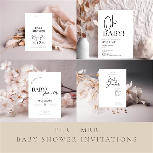 PLR Baby Shower Invitation Templates: Gender Neutral, 5x7 (digital) - Etsy