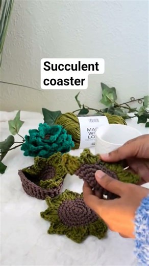 succulent coaster free crochet pattern #crochet #knittig