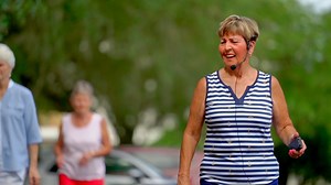 Line dance instructor, Lola Miller of the Village of Virginia Trace, met with her students last week in the Lake Sumter Landing parking lot to practice their favorite steps! Since her class is currently unable to practice at the rec center, they thought it would be fun to get some fresh air and safely practice outside. What started out as a social gathering turned into a fun weekly dance session! | The Villages, Florida's Friendliest Hometown