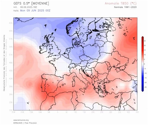43K views · 188 reactions | Un temps durablement chaud devrait s'installer dès la semaine prochaine. De très fortes chaleurs (> 35°C sont prévues) avec une masse d'air 10°C plus chaude que la normale modélisée pour le milieu de semaine prochaine. Une tendance orageuse devrait se dessiner dans l'ouest en milieu de semaine. | Observatoire Keraunos | Facebook