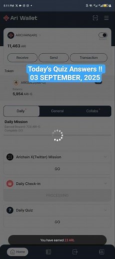 Ari wallet daily answer
