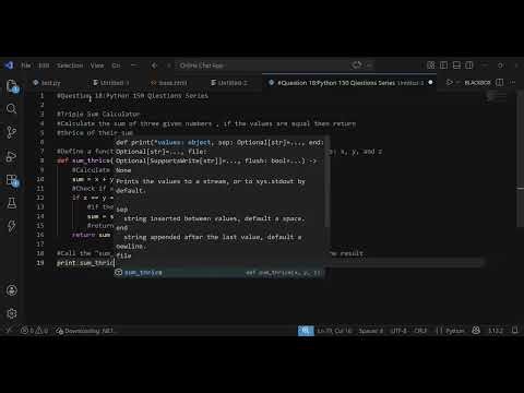 (18) How to create a Triple Sum Calculator in Python? | 150 Python Questions Series