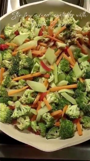 Stir fry mixed vegetables with Oyster Sauce 💗 #stirfry #veggies #yummy #healthyfood #highlight