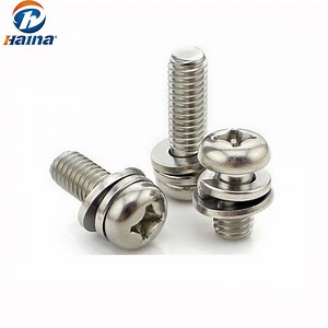 [Hot Item] Ss316 Pan Head Combination Screw with Spring and Washer