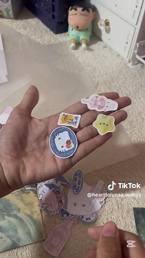 DIY sticker print💕#fyp #stickers #cute #diy #wonyoungism #soft #pink