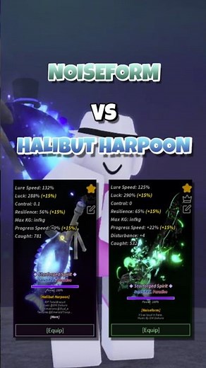 NoiseForm VS Halibut Harpoon #fisch #roblox #robloxfisch #shorts